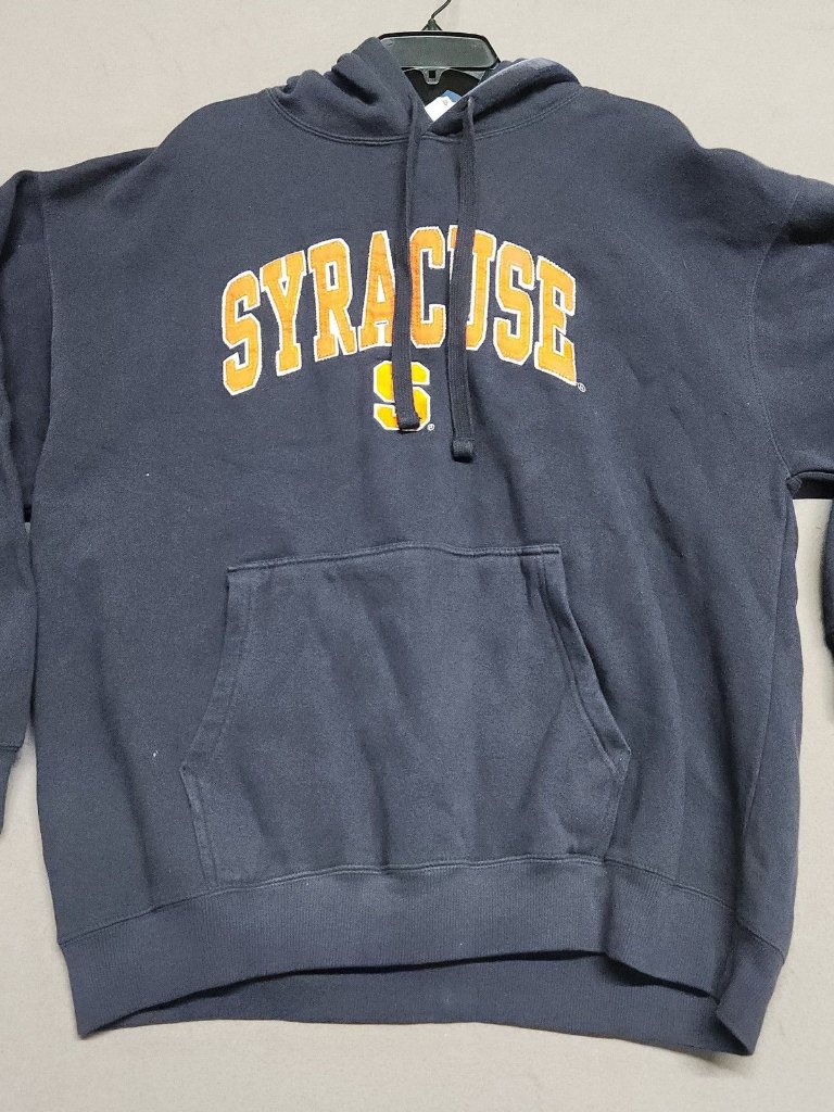 Syracuse University Hooded Sweatshirt Large 80% Cotton 20% Polyester Navy 132
